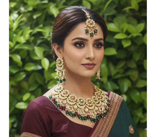 Gold_Brass_Trendy_Rajasthani_Meenakari_Necklace_Set_For_Women