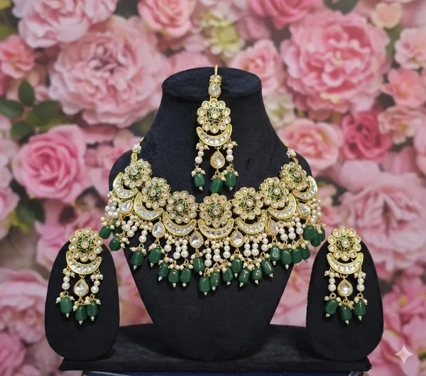 Gold_Brass_Trendy_Rajasthani_Meenakari_Necklace_Set_For_Women