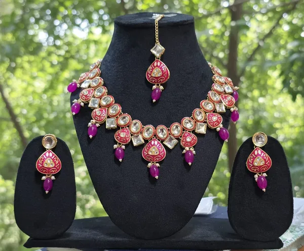 Pink_Brass_Trendy_Rajasthani_Meenakari_Necklace_Set_For_Women