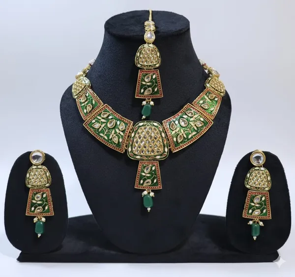 Green_Brass_Trendy_Rajasthani_Meenakari_Necklace_Set_For_Women