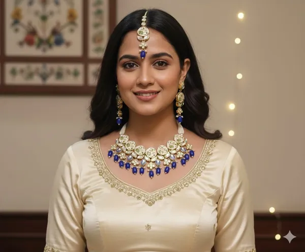 Gold_&_Blue_Brass_Trendy_Rajasthani_Meenakari_Necklace_Set_For_Women