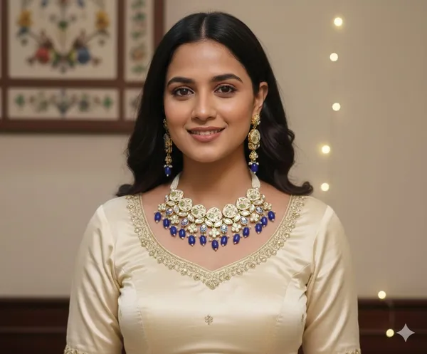 Gold_&_Blue_Brass_Trendy_Rajasthani_Meenakari_Necklace_Set_For_Women