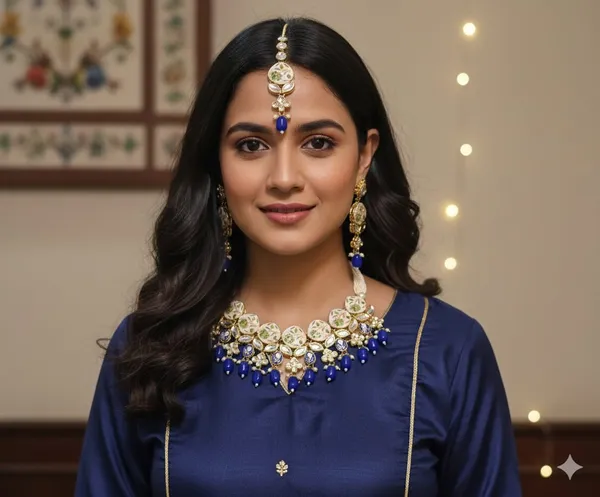 Gold_&_Blue_Brass_Trendy_Rajasthani_Meenakari_Necklace_Set_For_Women