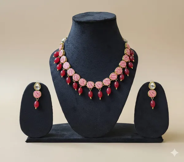 Pink_Brass_Trendy_Rajasthani_Meenakari_Necklace_Set_For_Women