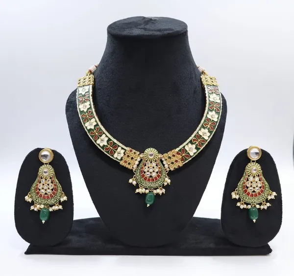 Multicolour_Brass_Trendy_Rajasthani_Meenakari_Necklace_Set_For_Women