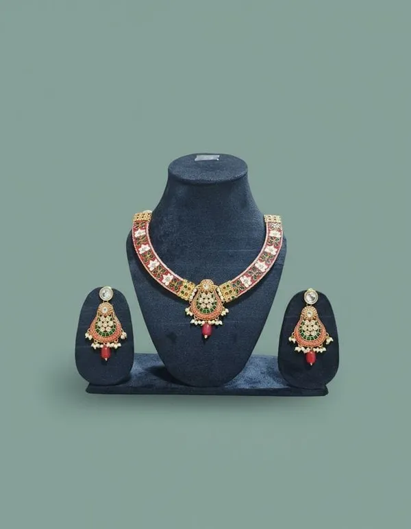 Multicolour_Brass_Trendy_Rajasthani_Meenakari_Necklace_Set_For_Women