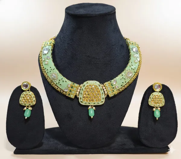 Green_Brass_Trendy_Rajasthani_Meenakari_Necklace_Set_For_Women