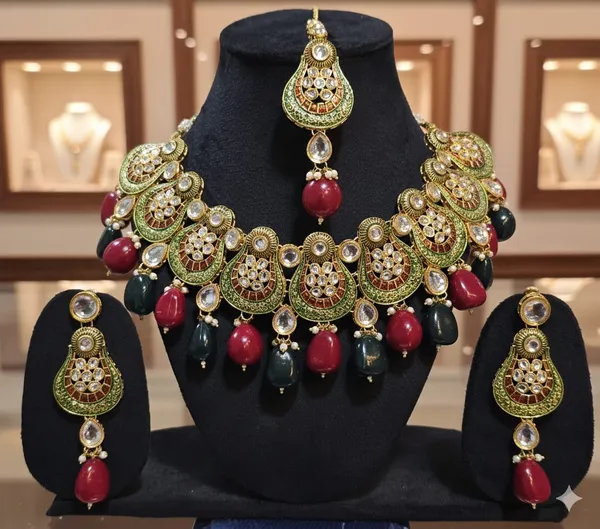 Multicolour_Brass_Trendy_Rajasthani_Meenakari_Necklace_Set_For_Women