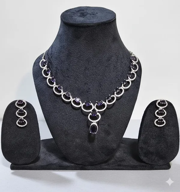 Silver_&_Purple_Brass_Trendy_Ad_Jewellery_Necklace_Set_For_Women
