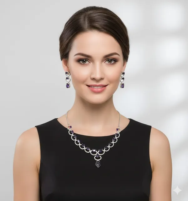 Silver_&_Purple_Brass_Trendy_Ad_Jewellery_Necklace_Set_For_Women