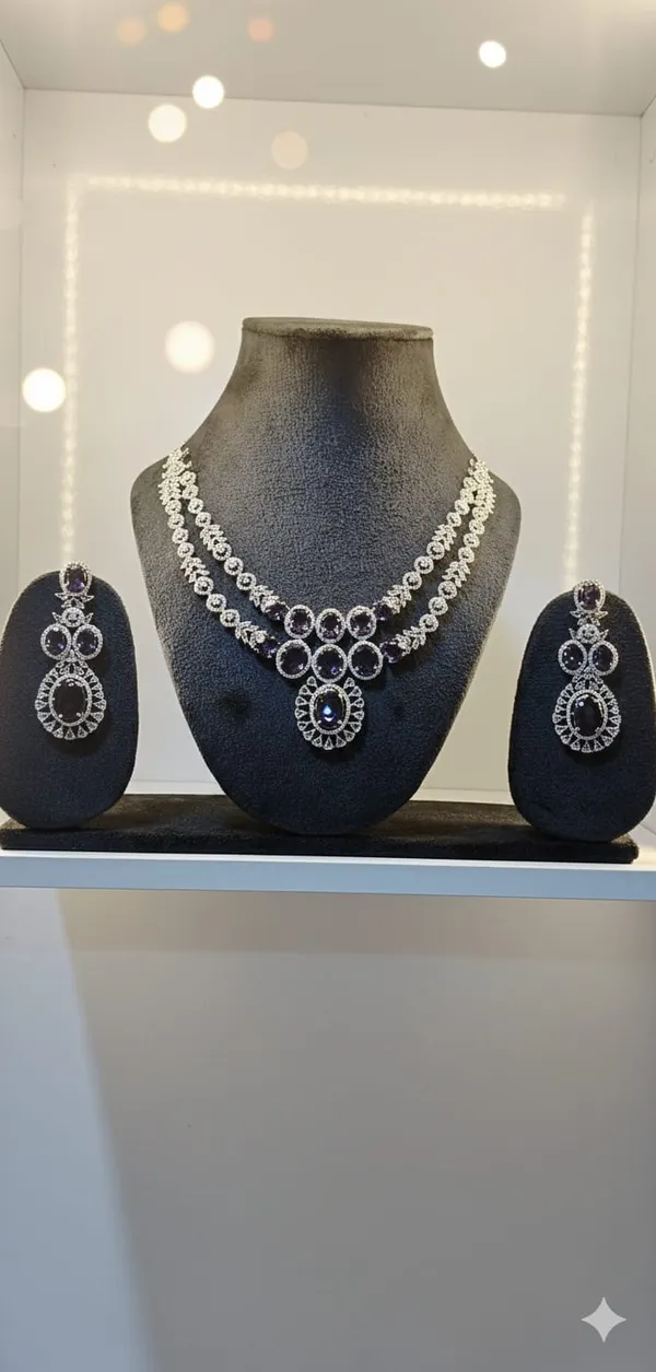 Silver_&_Purple_Brass_Trendy_Ad_Jewellery_Necklace_Set_For_Women