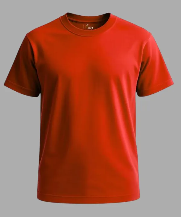 Orange_Lycra_Cotton_Solid_Colour_T-Shirt_For_Men