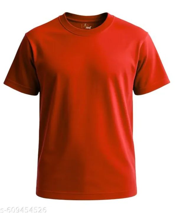 Orange_Lycra_Cotton_Solid_Colour_T-Shirt_For_Men