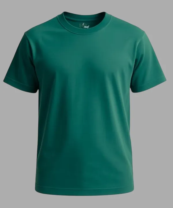 Green_Lycra_Cotton_Solid_Colour_T-Shirt_For_Men