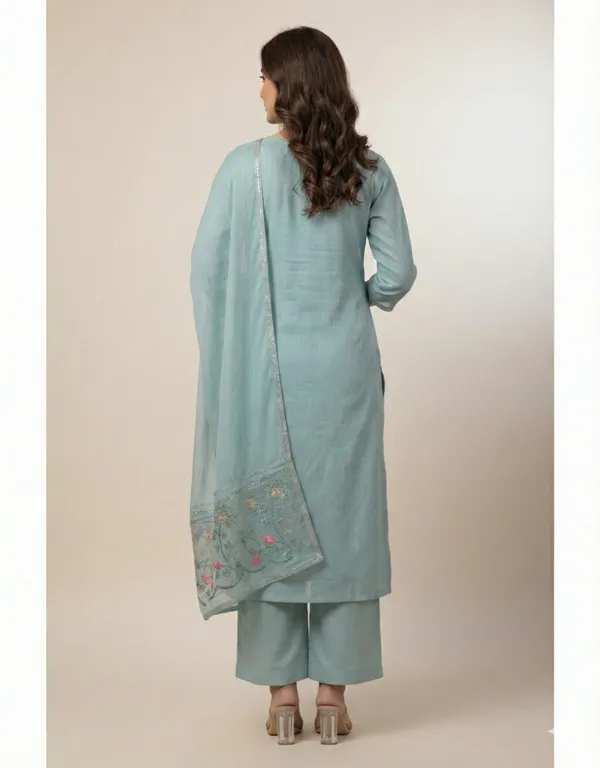 Dusty_Blue_Kurti_With_Palazzo_&_Pant_Set_Festive_Wear