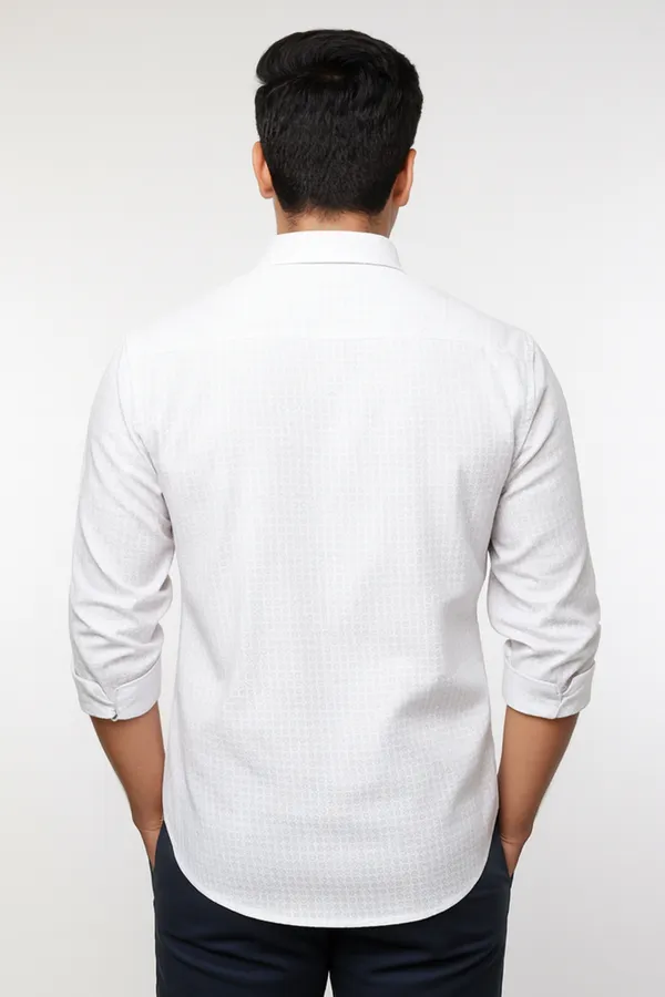 White_Casual_Slim_Fit_Shirt_Of_Men