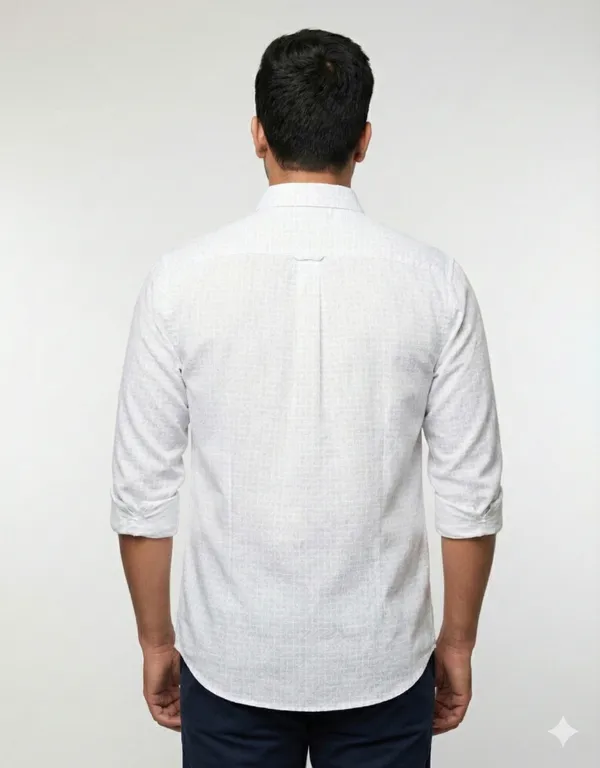 White_Casual_Slim_Fit_Shirt_Of_Men