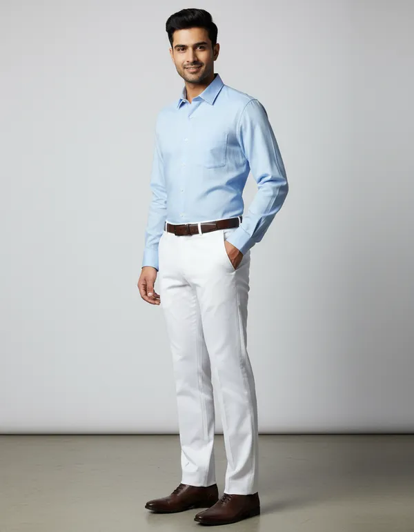 White_Men_Formal_Pant_Stretchable_Fabric