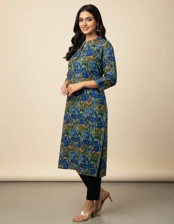 Blue_Women_Kurti_Cotton_Fabric