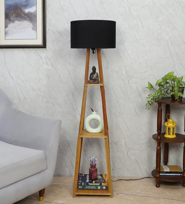 Black_Blace_Netima_Floor_Lamp_With_Shelf