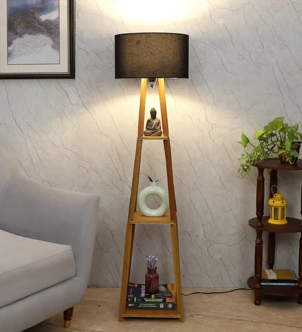 Black_Blace_Netima_Floor_Lamp_With_Shelf