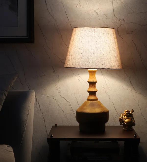 Peach_Mishuna_Meiji_Table_Lamp_for_Bedroom_&_Living_Room