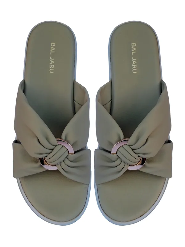 Pista_&_Black_Bowknot_Flat_Sliders_For_Women
