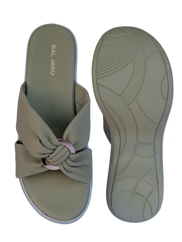 Pista_&_Black_Bowknot_Flat_Sliders_For_Women