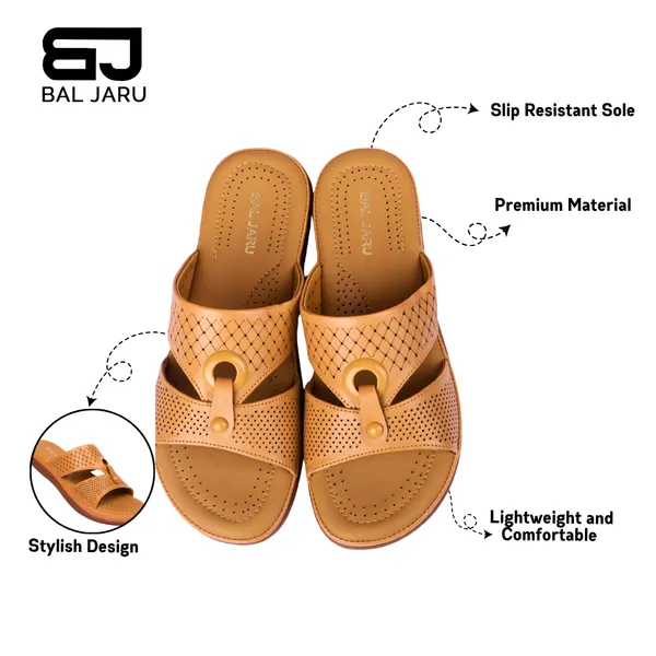 Tan_Perforated_Slipon_Stylish_Sandals_For_Women