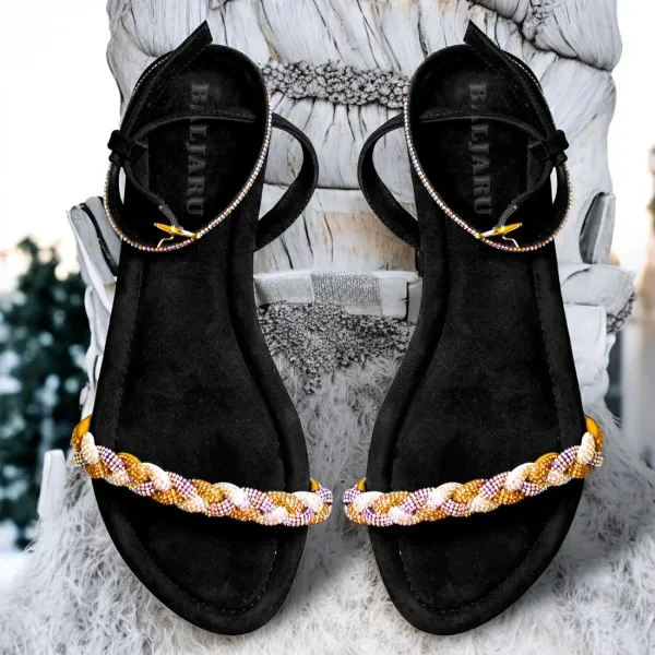 Black_Leather_Suede_Antisweat_Lining_Shockabsorbent_Flats_For_Women