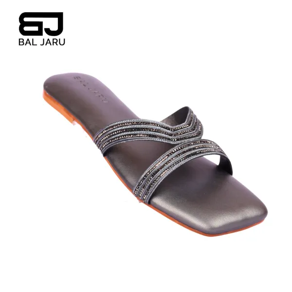 Black_Fashionable_Flats_With_Cushioned_Footbed_Sandals_For_Women