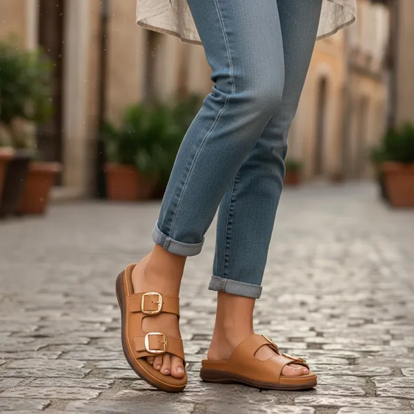 Beige_Sera_Buckle_Comfort_Slides_For_Women