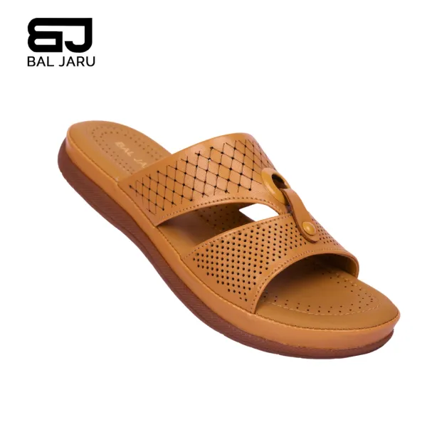 Tan_Perforated_Slipon_Stylish_Sandals_For_Women