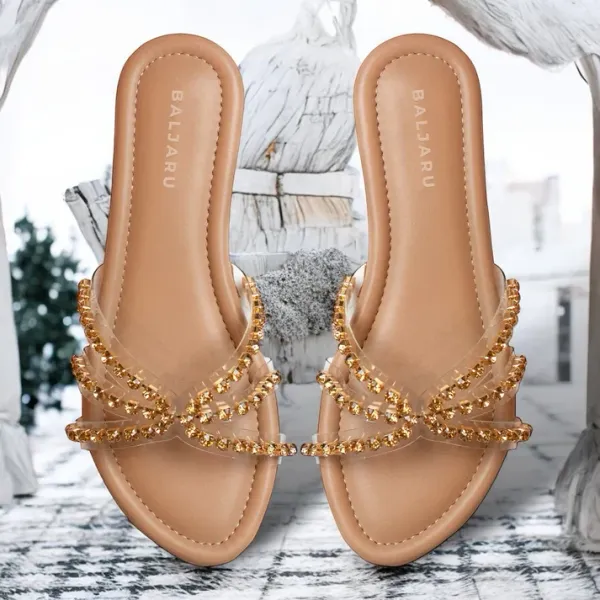 Beige_Trendy_Goldstone_Sandals_For_Women