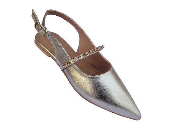 Golden_Pointed_Toe_Flats_For_Women