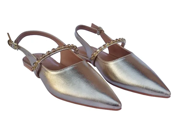 Golden_Pointed_Toe_Flats_For_Women