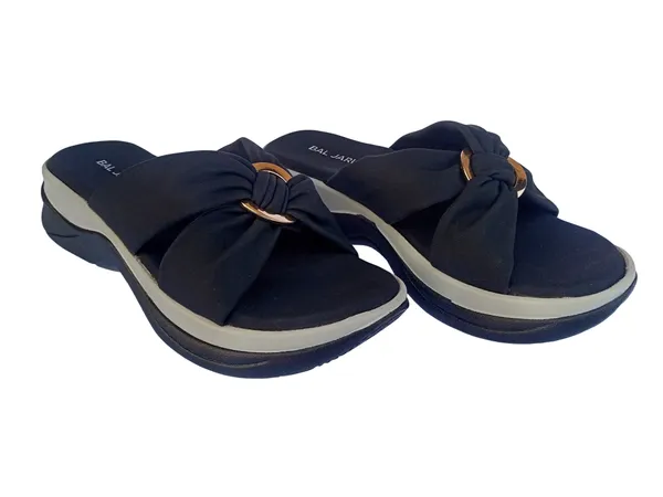 Pista_&_Black_Bowknot_Flat_Sliders_For_Women