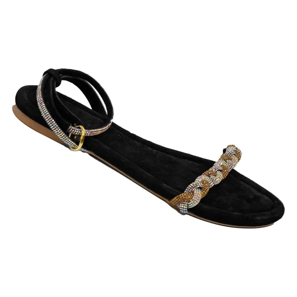 Black_Leather_Suede_Antisweat_Lining_Shockabsorbent_Flats_For_Women