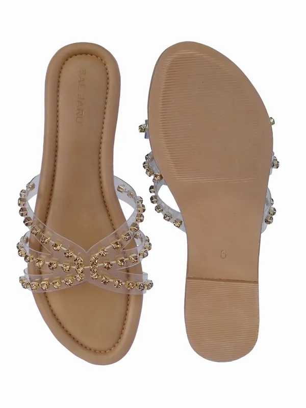 Beige_Trendy_Goldstone_Sandals_For_Women