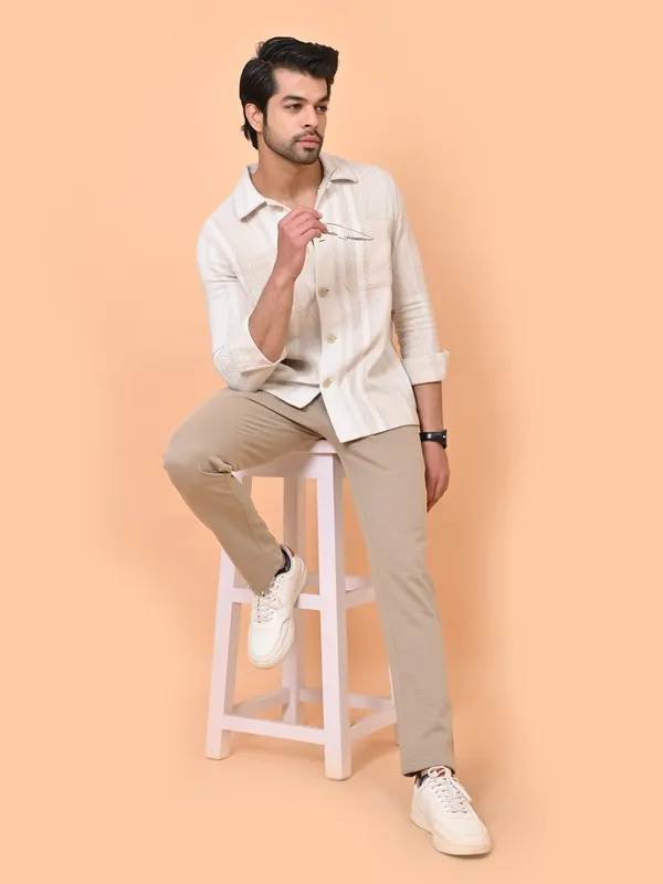 Cream_Premium_&_Elegant_4_Way_Stretch_Casual_Trouser_For_Men