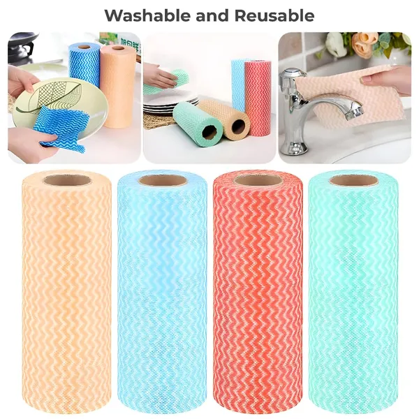 Reusable_Cleaning_Wipe,_Household_&Kitchen_Towels,Disposable_Cleaning_Cloth,_Dish_Cloth_Dish_Towels_Dish_Rags_Reusable_Kitchen_Paper_Towels,_Wash_Towels,_1_Rolls_of_Approx_80_Sheets