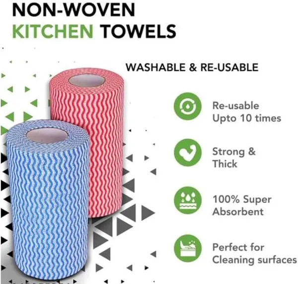 Pack_of_2_Kitchen_Towel_Roll_Reusable_Non_Woven_Eco_Friendly_((pack_of_2_pis))_Wipes_Roll_280_Pulls_multicolor_Kitchen_Cloth,_Food_Safe_Lint-free_and_Residue-Free_Washable_and_Reusable_roll,_wizard_india