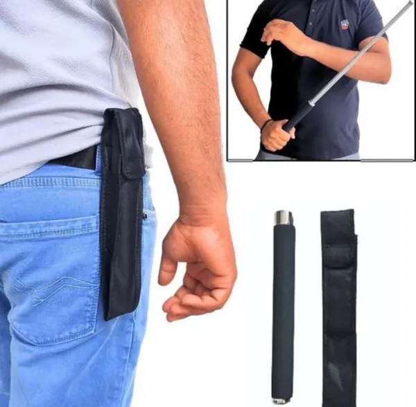 Stainless_Steel_Self-Defense__Foldable_Pointer_&_Safety_Hiking_Stick_|_Compact,_Extendable_Wand_with_Comfortable_Grip_&_Nylon_Bag_|_Ideal_for_Car,_Office,_Indoor_&_Outdoor_Use
