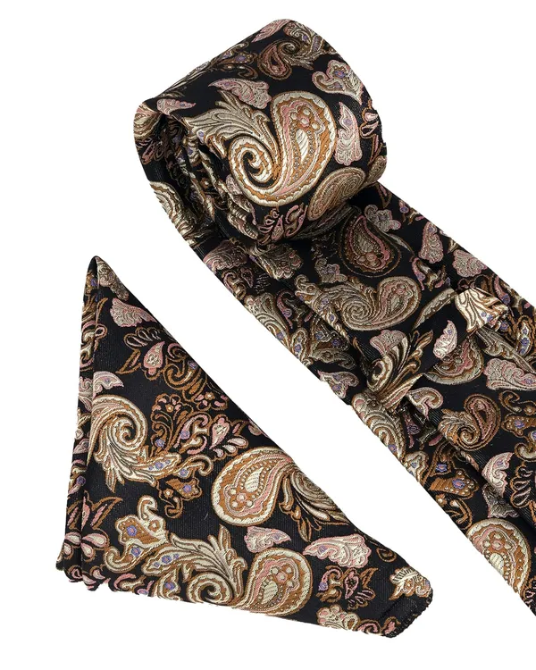 Black_Gold_Regal_Dusk_Paisley_Micro_Silk_Woven_Jacquard_Necktie_Gift_Set_With_Wooden_Box__Classic_Wide_Width_9_Cm