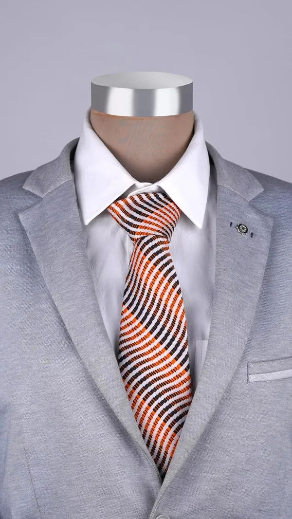 Aurora_Wave_Orange_Black_And_White_Micro_Woven_Jacquard_9_Cm_Tie_Set_With_Pocket_Square_And_Premium_Wooden_Gift_Box