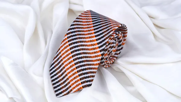 Aurora_Wave_Orange_Black_And_White_Micro_Woven_Jacquard_9_Cm_Tie_Set_With_Pocket_Square_And_Premium_Wooden_Gift_Box