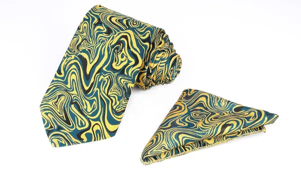 Yellow_Teal_Abstract_Mens_Micro_Silk_Tie_Pocket_Square_Gift_Set_With_Wooden_Box_Vintage_Wide_Width__
