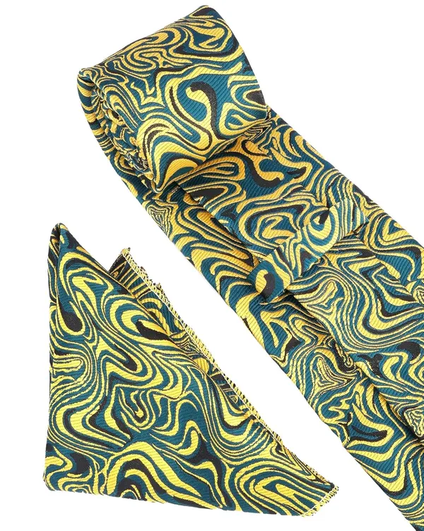 Yellow_Teal_Abstract_Mens_Micro_Silk_Tie_Pocket_Square_Gift_Set_With_Wooden_Box_Vintage_Wide_Width__