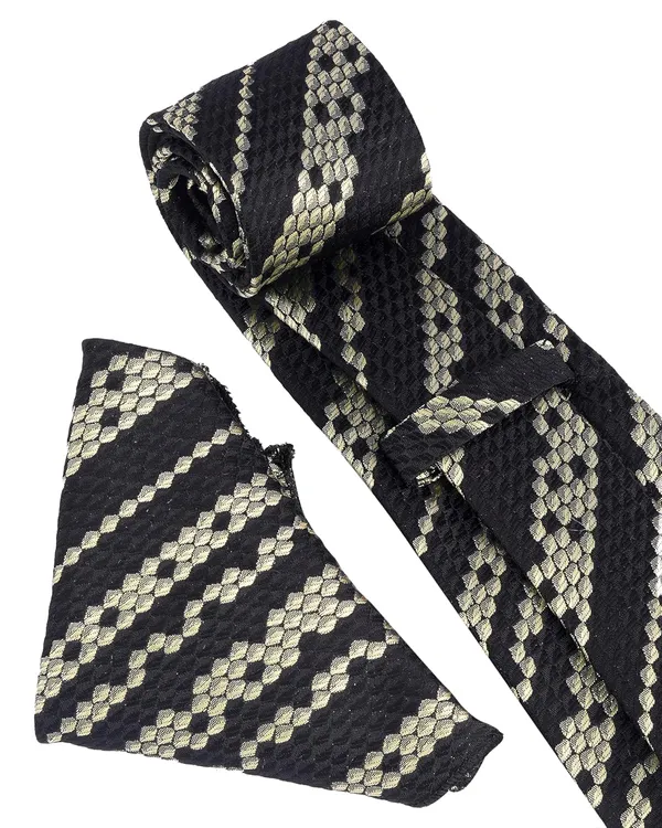 Black_Golden_Midnight_Structured_Diamond_Mens_Premium_Micro_Woven_Jacquard_Tie_Pocket_Square_Combo_With_Wooden_Gift_Box