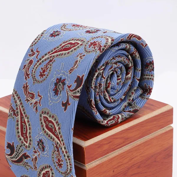 Sky_Blue_Maroon_Gold_Paisley_Mens_Micro_Silk_Tie_Pocket_Square_Set_And_Wooden_Gift_Box__Modern_Width_8_Cm